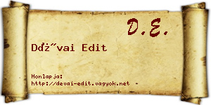 Dévai Edit névjegykártya